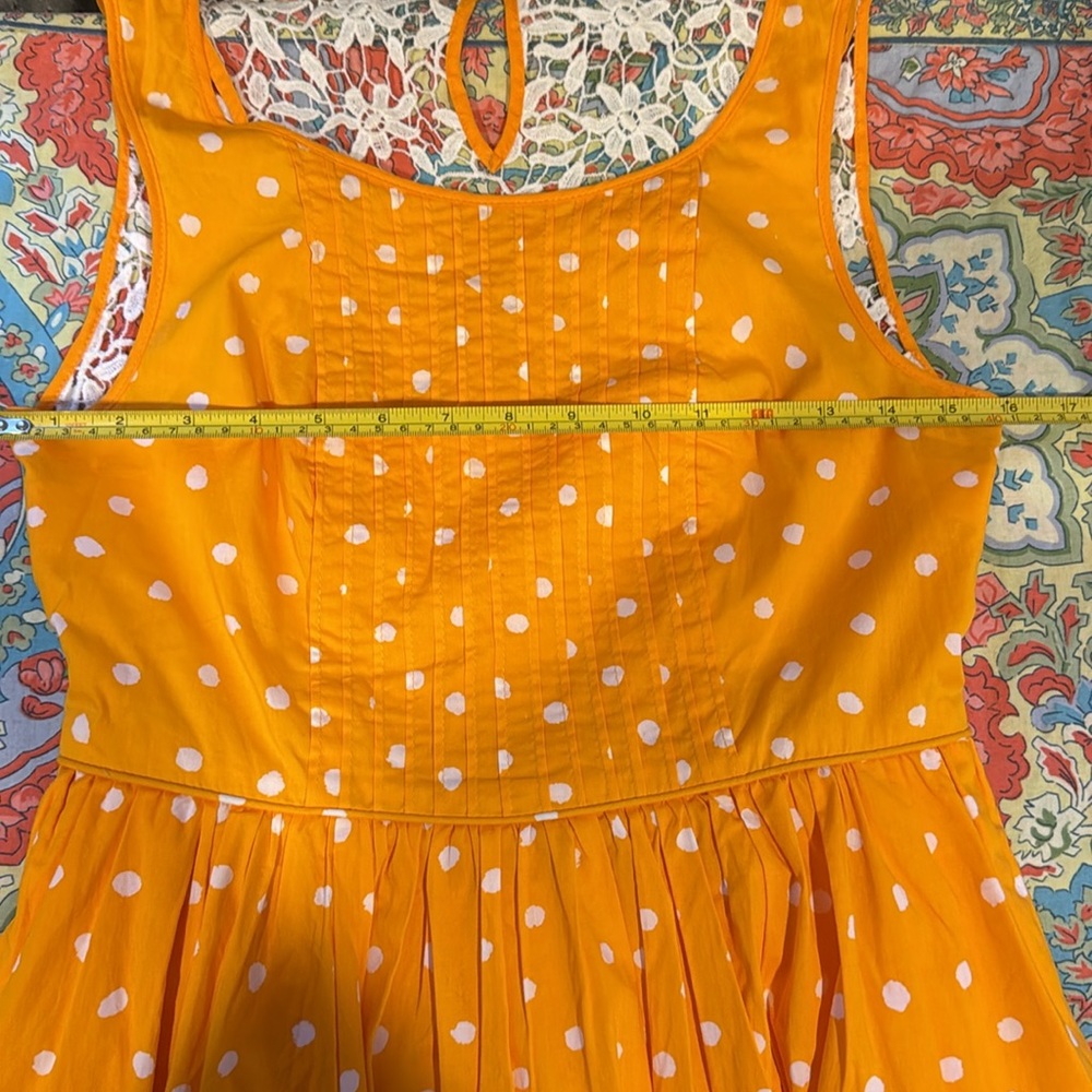 Anthropologie Moulinette Soeurs Orange & White Polka Dot Dress - Picture 15 of 16
